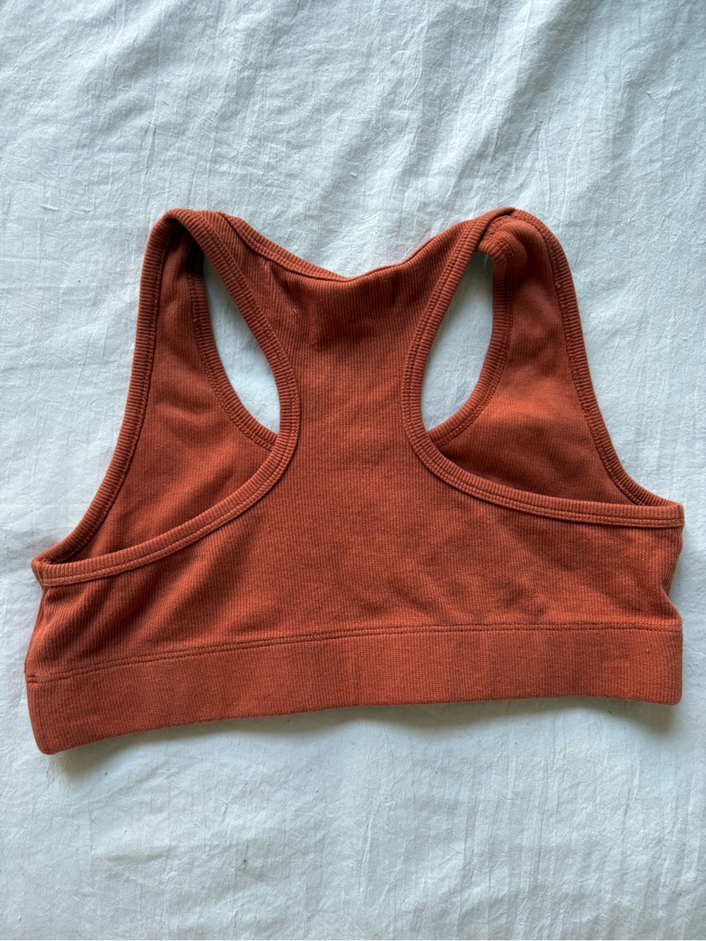 Girl Crush Rust Orange Ribbed Racerback Sports Bra - Picture 2 of 2